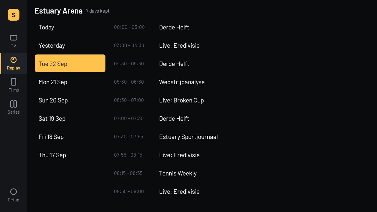 Watching back: a channel, a day, and the programmes that aired that day